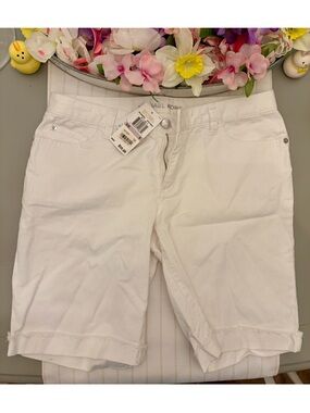 Michael Kors White Bermuda Shorts with Rolled Hems